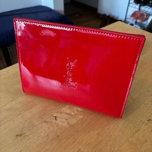 YSL Beauté bag in red patent